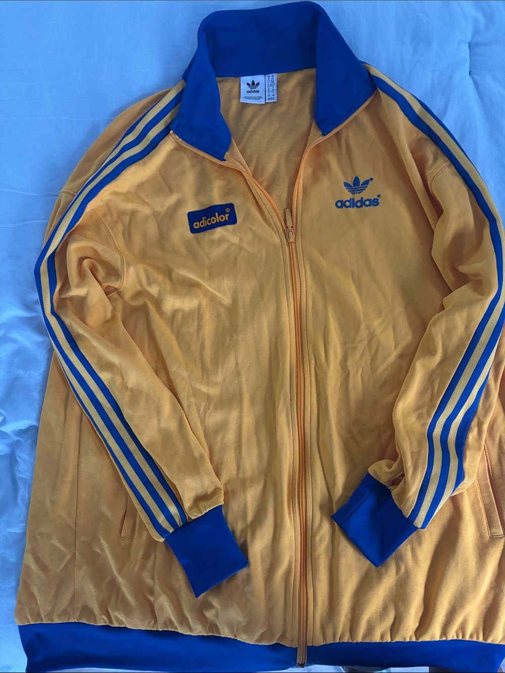 adidas Yellow and Blue Adicolor Track Jacket